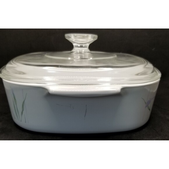 Corning Ware Shadow Iris pattern Casserole dish 2 qt w/ lid vintage rare pattern - Picture 11 of 12